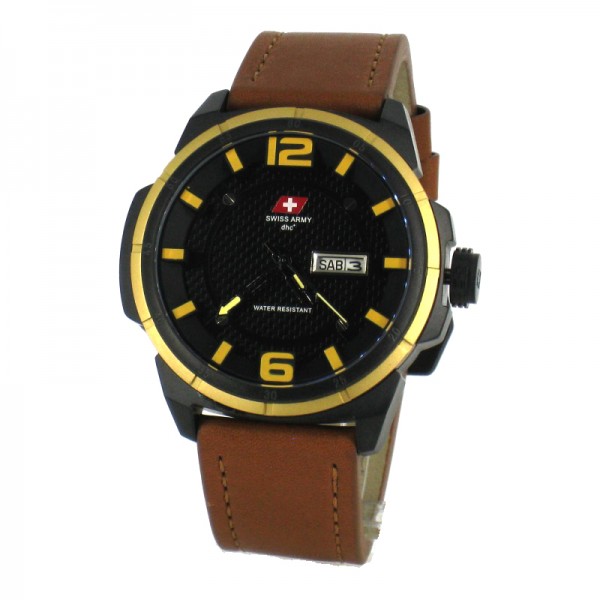 Swiss Army SA 6038M Black Brown Yellow